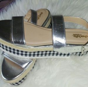 Silver platform sandals